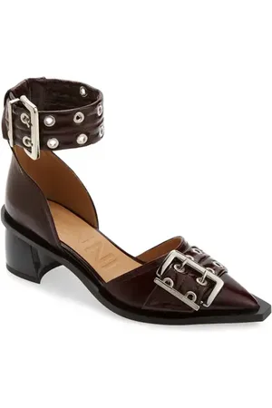 Ganni Double Buckle Open Cut Pump in at Nordstrom, Size 7Us