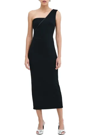 Marcella Nina One-Shoulder Ponte Midi Dress in at Nordstrom, Size Small