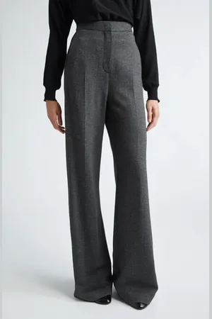 Max Mara Angora Herringbone Jersey Wide Leg Pants in at Nordstrom, Size 4