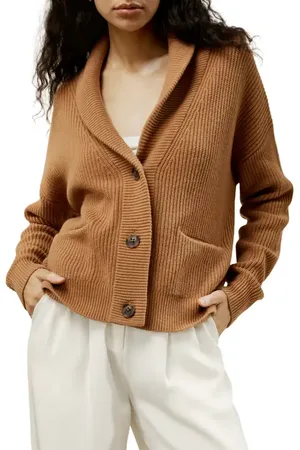 Lilysilk Wool Knit Shawl Collar Cardigan in at Nordstrom, Size Medium