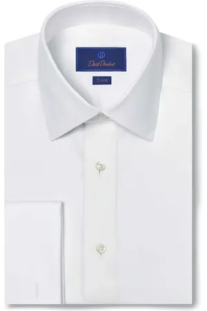 David Donahue Trim Fit Performance Twill Formal Shirt in at Nordstrom, Size 15 - 32