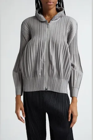 PLEATS PLEASE ISSEY MIYAKE Pleated Zip Front Hoodie in at Nordstrom, Size 3