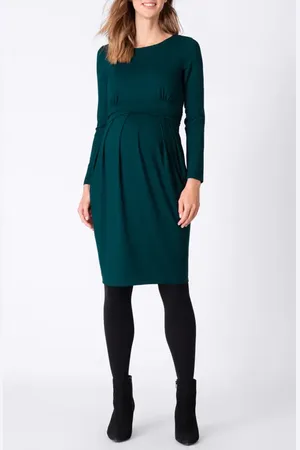 Séraphine Pleated Waist Long Sleeve Maternity/Nursing Dress in at Nordstrom, Size 6