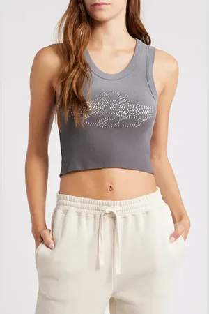 Boys Lie Candy Queen Randy Embellished Rib Crop Tank in at Nordstrom, Size X-Large