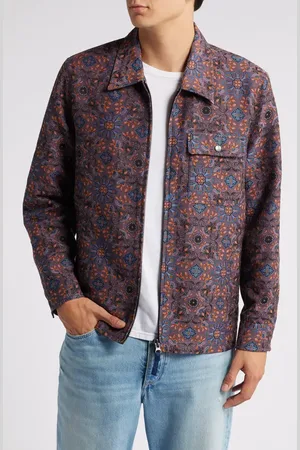 Corridor Qasim Floral Jacquard Zip Jacket in at Nordstrom, Size Large