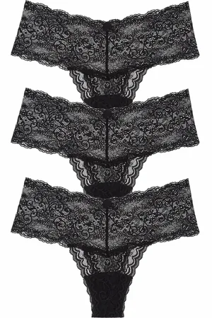 Journelle Sapna 3-Pack Mid Rise Thongs in at Nordstrom, Size Medium