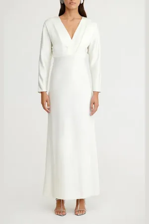Significant Other Lucile Long Sleeve Satin Gown in at Nordstrom, Size 10