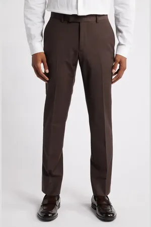 Open Edit Solid Slim Fit Wool Blend Trousers in at Nordstrom, Size 31