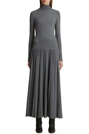 Khaite Lisette Long Sleeve Turtleneck Sweater Dress in at Nordstrom, Size Small