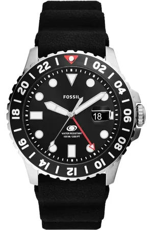Fossil Blue GMT Silicone Strap Watch, 46mm in at Nordstrom, Size 46 Mm
