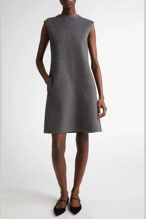 Max Mara Daria Stud Cap Sleeve Virgin Wool Dress in at Nordstrom, Size 2