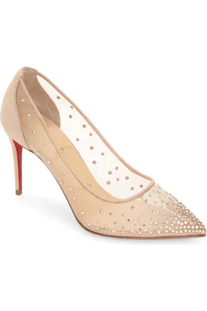 Christian Louboutin Follies Crystal Embellished Mesh Pointed Toe Pump in at Nordstrom, Size 9Us