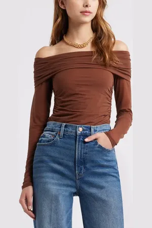 Open Edit Off the Shoulder Knit Top in at Nordstrom, Size Xx-Small