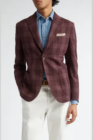 ELEVENTY Plaid Wool Sport Coat in at Nordstrom, Size 36 Us