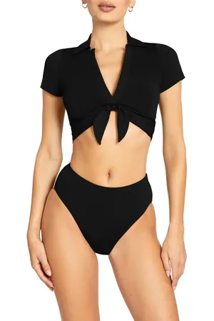 Robin Piccone Ava Knot Front Bikini Top in at Nordstrom, Size Medium