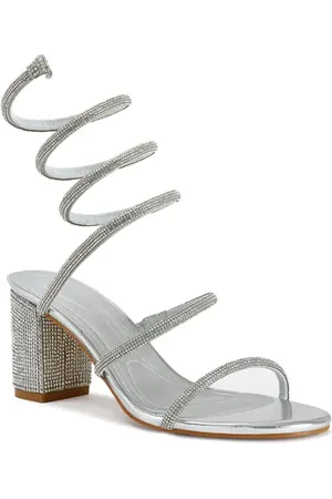 AZALEA WANG Soledad Rhinestone Ankle Wrap Sandal in at Nordstrom, Size 7.5