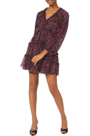 CE&CE Floral Long Sleeve Tiered Dress in at Nordstrom, Size 10