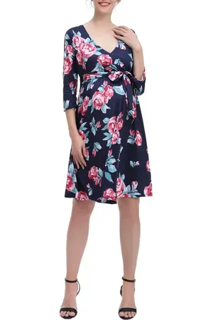 Kimi and Kai Diana Floral Faux Wrap Maternity Dress in at Nordstrom, Size X-Small