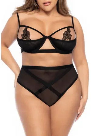 Mapalé Cutout Underwire Bra & High Waist Briefs in at Nordstrom, Size 1X
