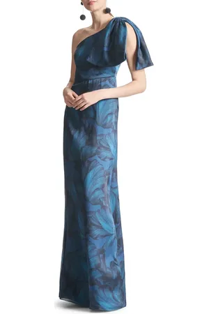 Sachin & Babi Chelsea Floral Print One-Shoulder Georgette Gown in at Nordstrom, Size 6