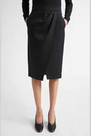 Max Mara Fervida Drape Front Wool Skirt in at Nordstrom, Size 2