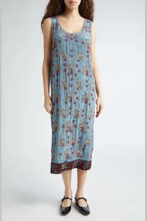 BODE Beaded Tropicbird Reversible Midi Dress in at Nordstrom, Size Medium