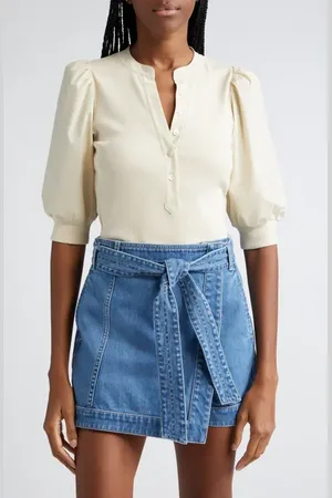 VERONICA BEARD Coralee Front Button Blouse in at Nordstrom, Size Xx-Small