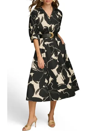 Donna Karan Floral Stretch Cotton Midi Shirtdress in at Nordstrom, Size 2