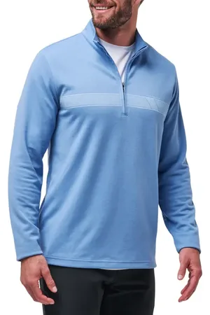Travis Mathew Upgraded Chest Stripe Half Zip Pullover in at Nordstrom, Size Medium
