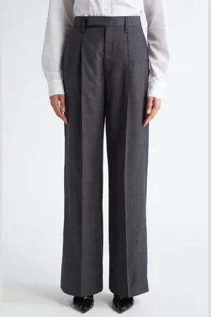 MARIA MCMANUS High Waist Stretch Wool Wide Leg Trousers in at Nordstrom, Size 2