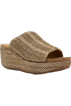 Volatile Canteen Water Resistant Raffia Wedge Platform Sandal in at Nordstrom, Size 10
