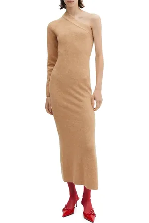 MANGO One-Shoulder Single Long Sleeve Sweater Dress in at Nordstrom, Size 8