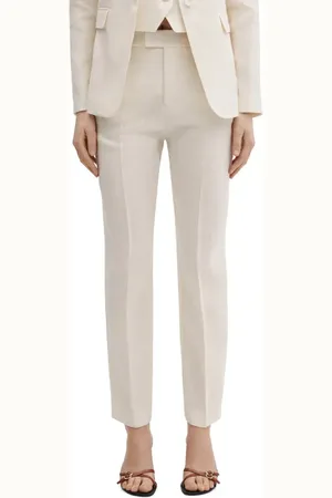 MANGO Straight Leg Linen Pants in at Nordstrom, Size 2