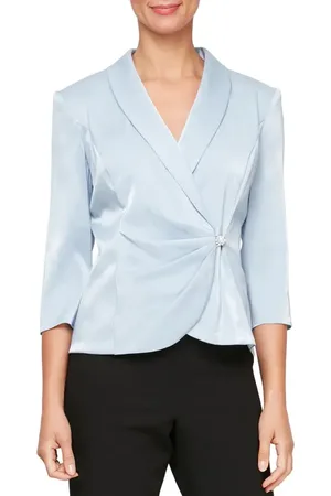 Alex Evenings Shawl Collar Wrap Top in at Nordstrom, Size Small