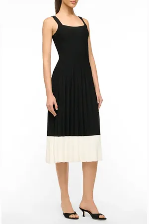 Staud Ellison Pleated Rib Midi Dress in at Nordstrom, Size Medium