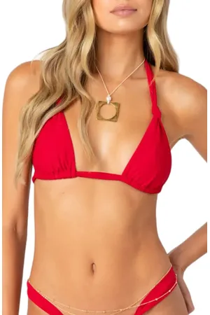 Edikted Soraya Knotted Triangle Bikini Top in at Nordstrom, Size X-Large