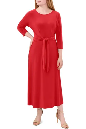 Chaussmoi Tie Waist Jersey Midi Dress in at Nordstrom, Size Small