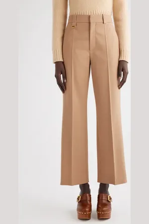 Chloé High Waist Wide Leg Wool Trousers in at Nordstrom, Size 10 Us