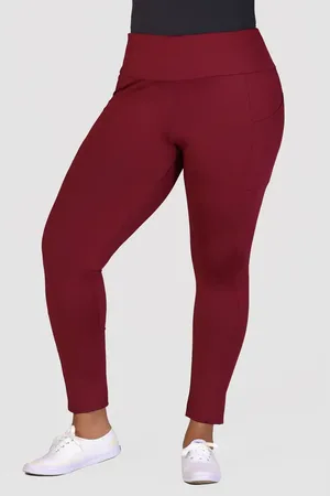 24Seven Comfort Apparel Ankle Length Pocket Leggings in at Nordstrom, Size 2X