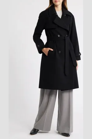 Fleurette Paxton Wool Trench Coat in at Nordstrom, Size 14