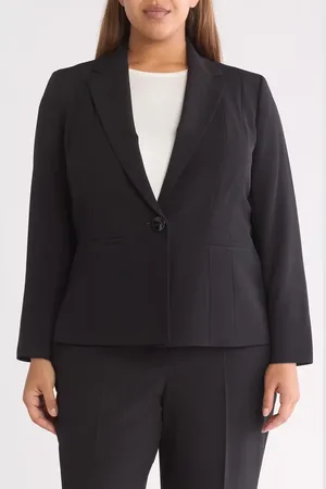 Kasper Cardigan-Style Stretch Crepe Blazer in at Nordstrom, Size 14W