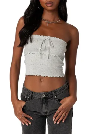Edikted Savannah Pointelle Tube Top in at Nordstrom, Size X-Small