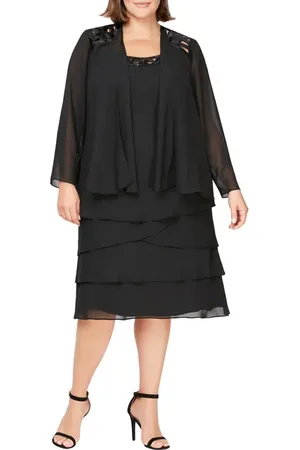 Sl Fashions Layered Sequin Cocktail Dress & Jacket in at Nordstrom, Size 24 W