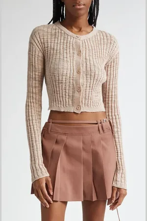 Acne Studios Kiko Rib Linen Blend Cardigan in at Nordstrom, Size Small