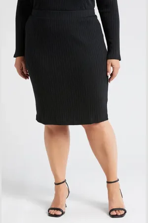 UNIVERSAL STANDARD Danube Rib Pencil Midi Skirt in at Nordstrom, Size 2Xl