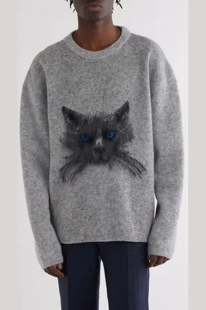 Givenchy Cat Mohair Blend Crewneck Sweater in at Nordstrom, Size Large