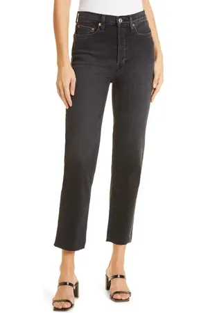 RE/DONE 70s Ultra High Waist Raw Hem Stovepipe Jeans in at Nordstrom, Size 30