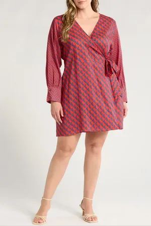 HARSHMAN Althea Long Sleeve Wrap Dress in at Nordstrom, Size 1X