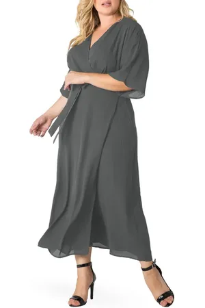 Standards & Practices Short Sleeve Wrap Maxi Dress in at Nordstrom, Size 2X