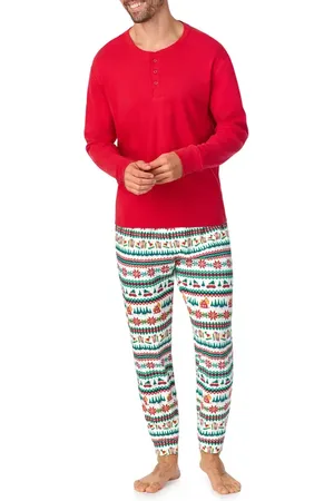 BedHead Long Sleeve Henley Pajama Top & Fair Isle Pajama Pants Set in at Nordstrom, Size Medium